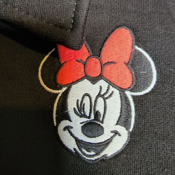 5X 28W Torrid Black Minnie Mouse Pea Coat Disney Fleece Knit Embroidered Jacket - Picture 5 of 9